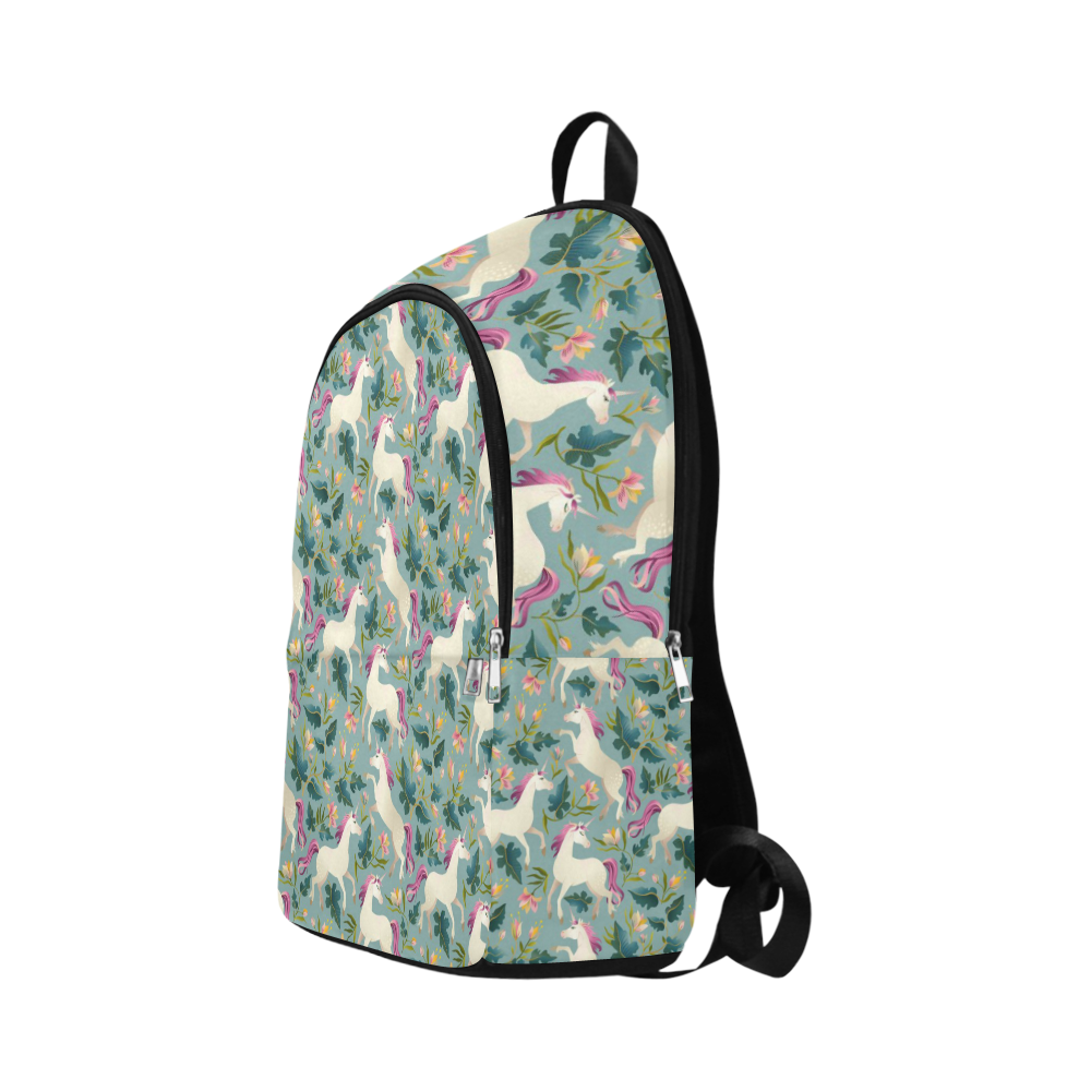 Floral Unicorn Pattern Fabric Backpack for Adult (Model 1659)