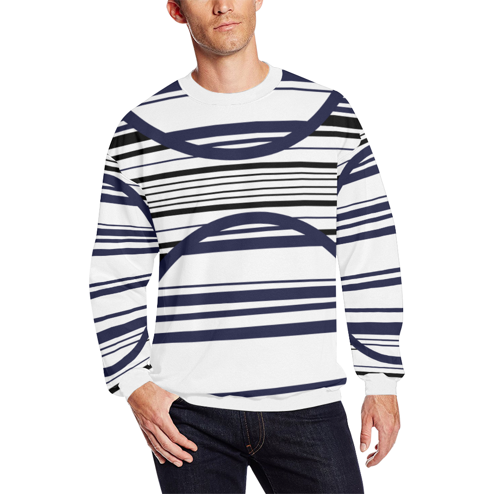 circle bar trans Men's Oversized Fleece Crew Sweatshirt (Model H18)