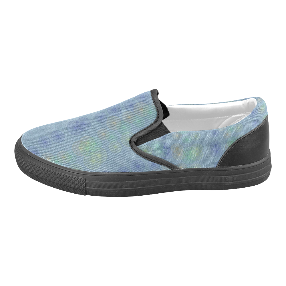 Blue Pattern Design By Me by Doris Clay-Kersey Men's Unusual Slip-on Canvas Shoes (Model 019)