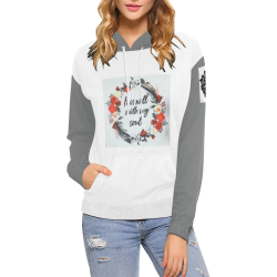 91 Flower All Over Print Hoodie for Women (USA Size) (Model H13)