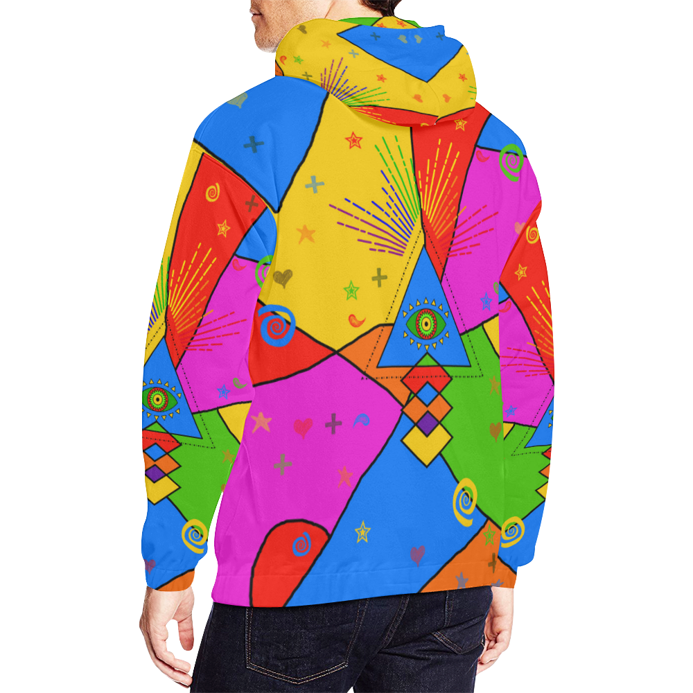All Seeing Eye Popart All Over Print Hoodie for Men (USA Size) (Model H13)
