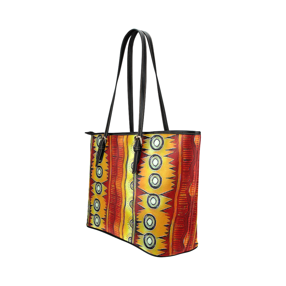 Cool Sunset OY Leather Tote Bag/Small (Model 1651)