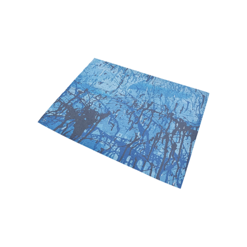 Blue splatters Area Rug 5'3''x4'