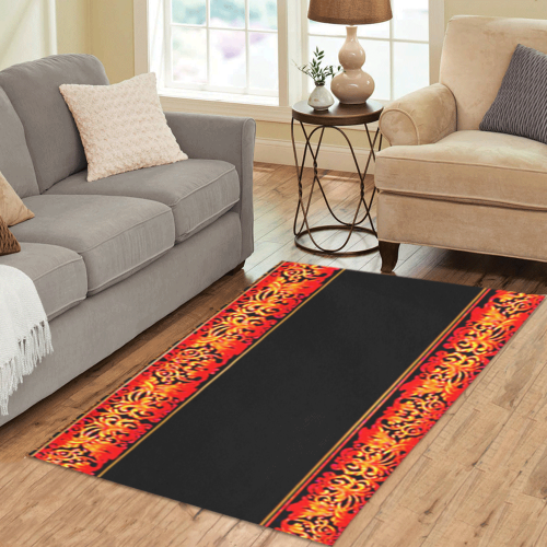 red flames seamless design area rug by FlipStylez Designs Area Rug 5'x3'3''