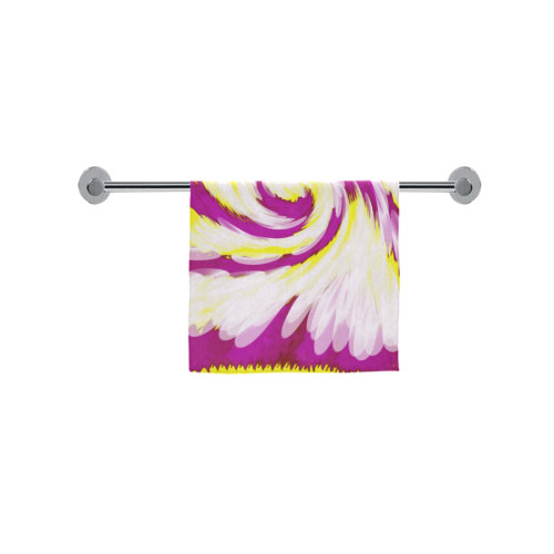 Pink Yellow Tie Dye Swirl Abstract Custom Towel 16"x28"