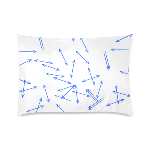 Arrows Every Direction Blue on White Custom Zippered Pillow Case 20"x30"(Twin Sides)