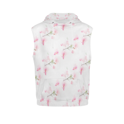 Pattern Orchidées All Over Print Sleeveless Hoodie for Women (Model H15)