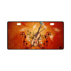 Music, violin with dove License Plate