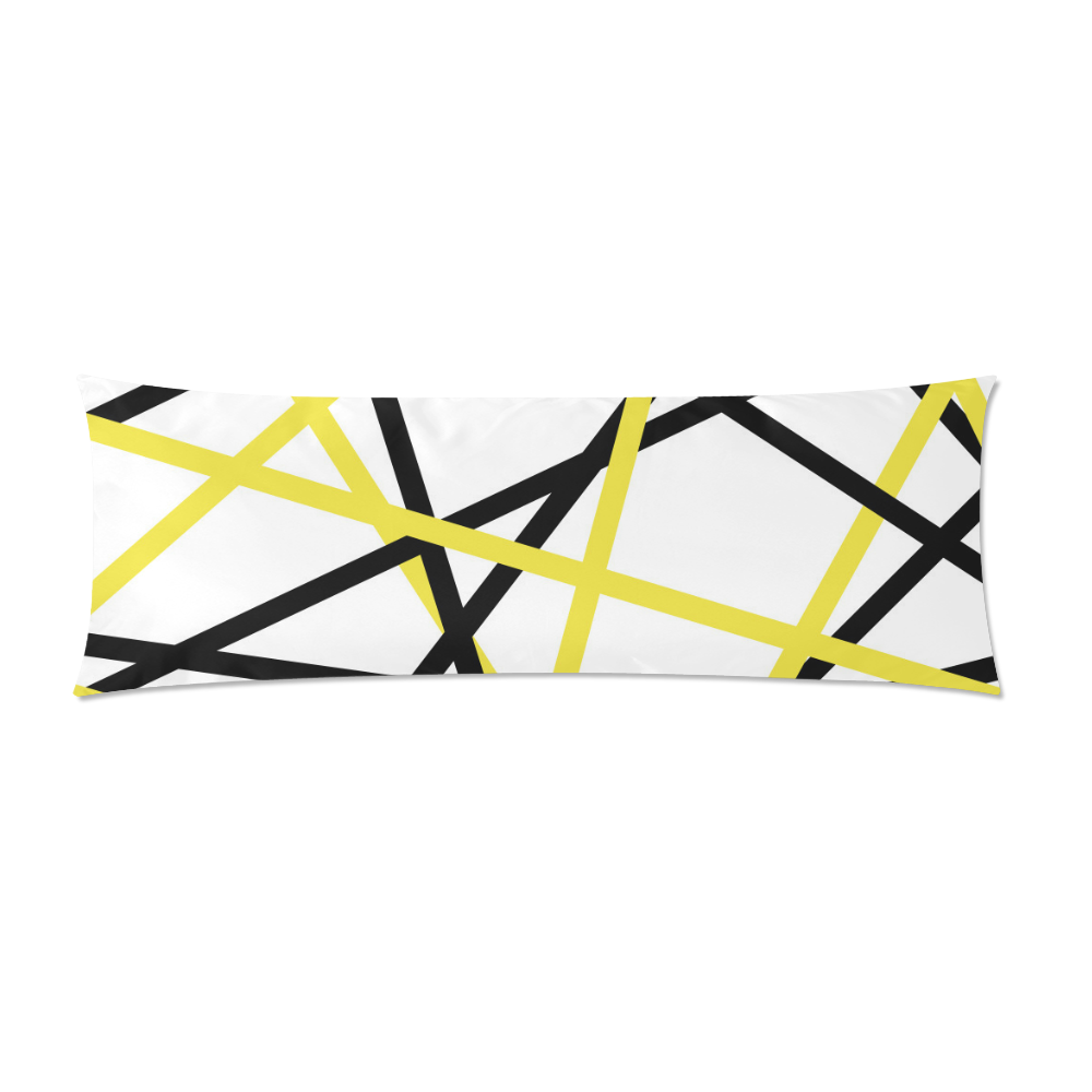 Black and yellow stripes Custom Zippered Pillow Case 21"x60"(Two Sides)