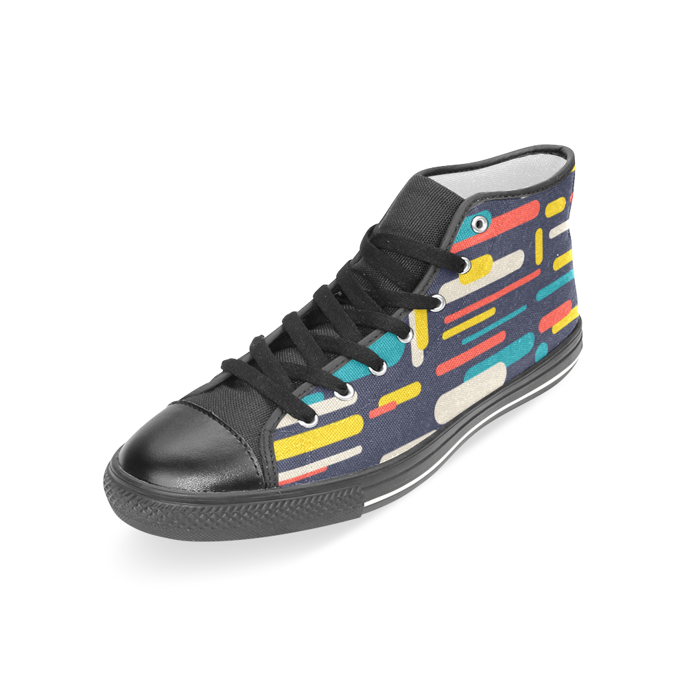 Colorful Rectangles Women's Classic High Top Canvas Shoes (Model 017)