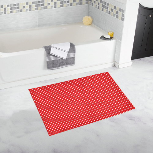 Red polka dots Bath Rug 20''x 32''