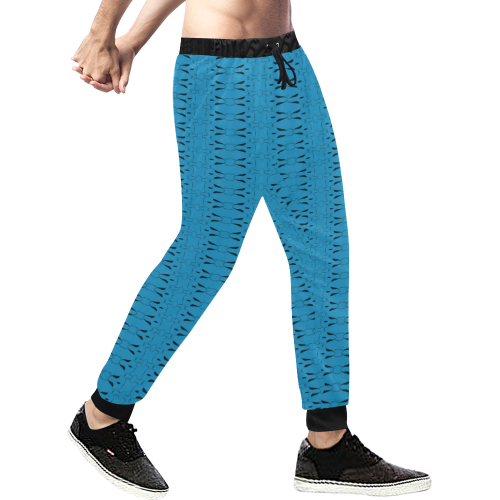 digital blue Men's All Over Print Sweatpants (Model L11)