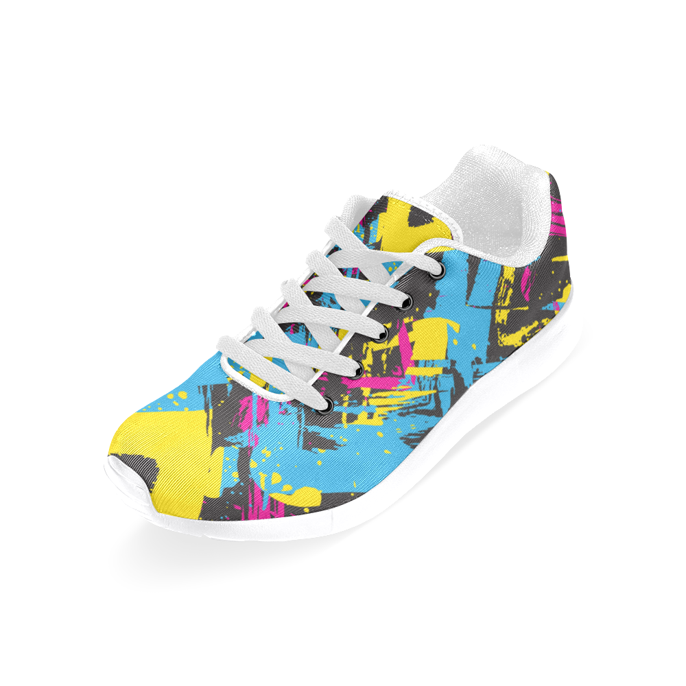 Colorful paint stokes on a black background Men’s Running Shoes (Model 020)