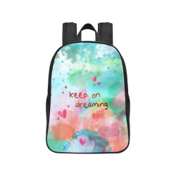 KEEP ON DREAMING - rainbow Fabric School Backpack (Model 1682) (Medium)