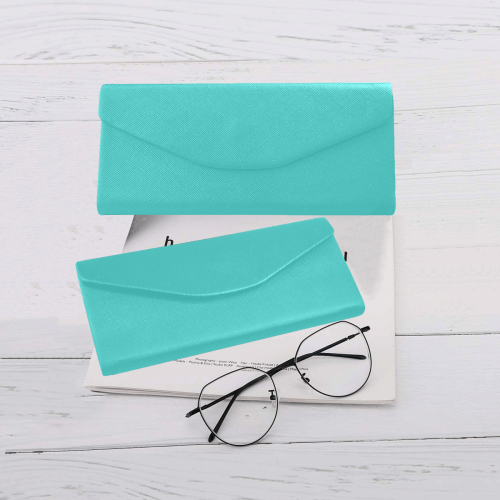 color medium turquoise Custom Foldable Glasses Case