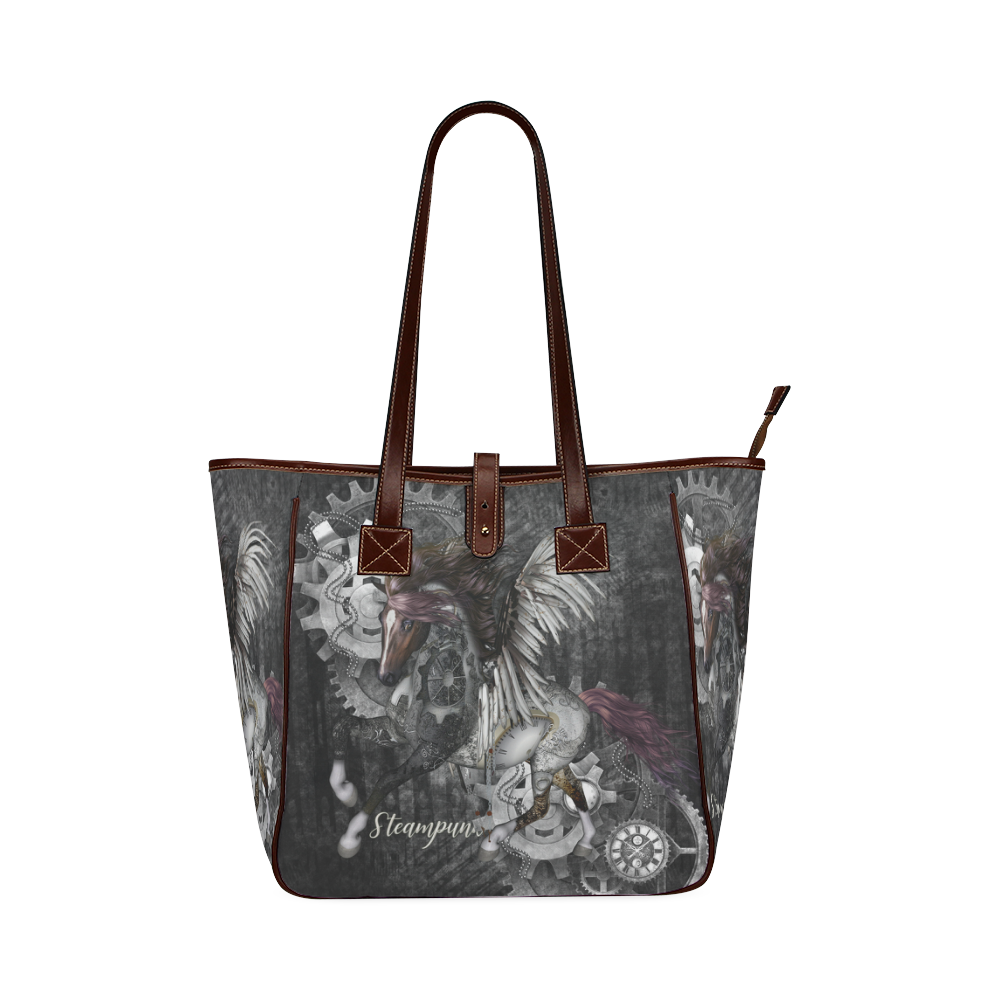 Aweswome steampunk horse with wings Classic Tote Bag (Model 1644)