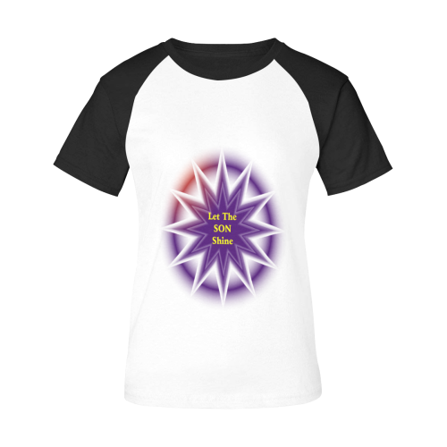 Jesus Let the Son Shine Purple Sunburst Women's Raglan T-Shirt/Front Printing (Model T62)