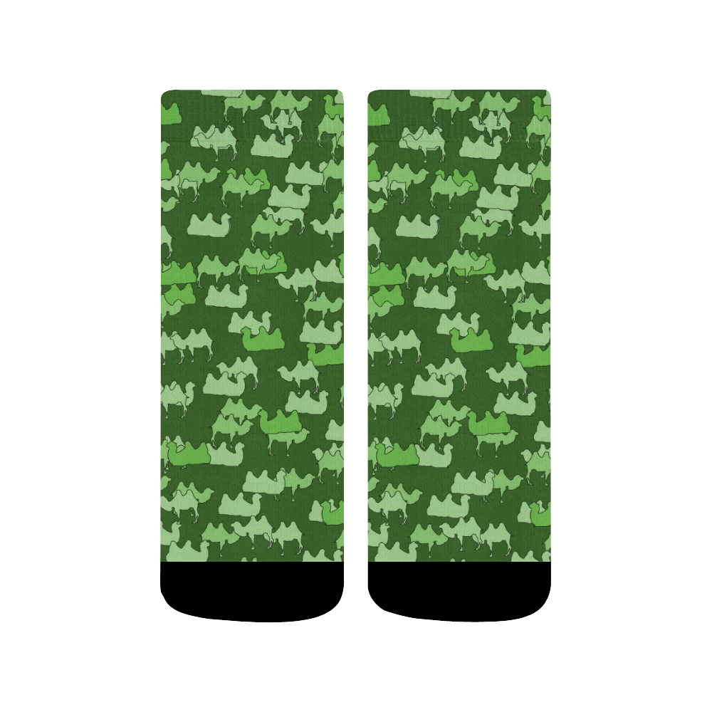 camelflage green Quarter Socks