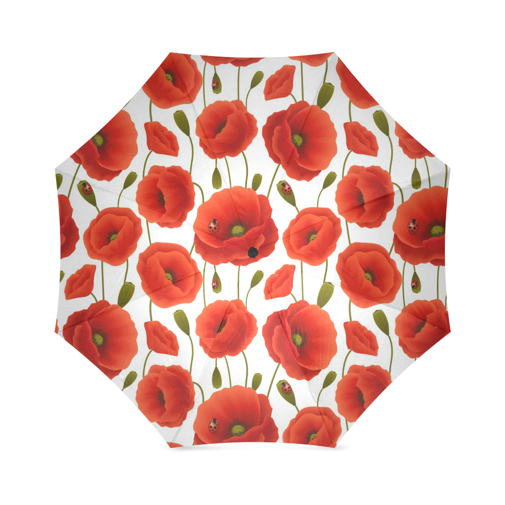 Poppy Pattern Foldable Umbrella (Model U01)