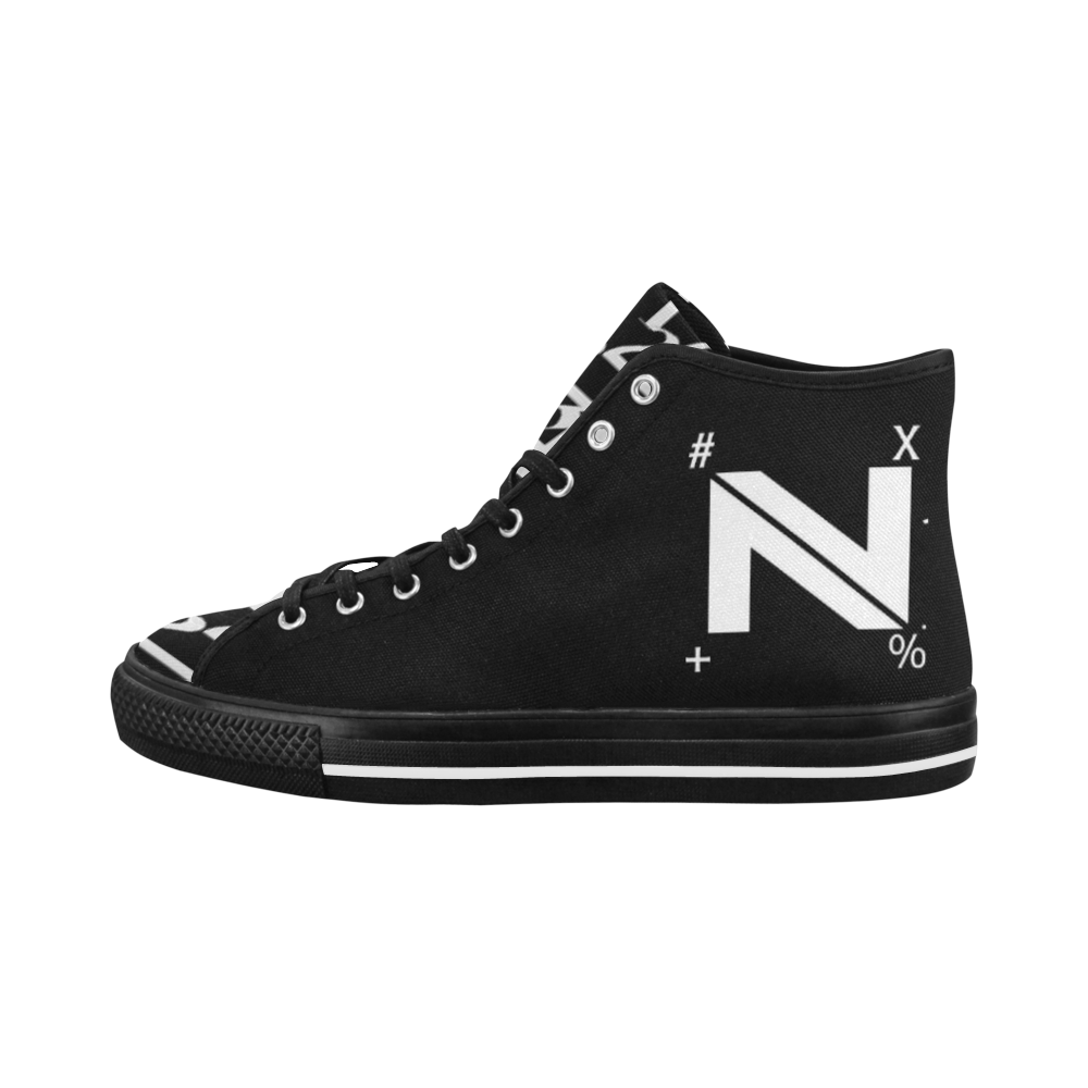 NUMBERS Collection N LOGO/1234567 Black/White Vancouver H Men's Canvas Shoes (1013-1)