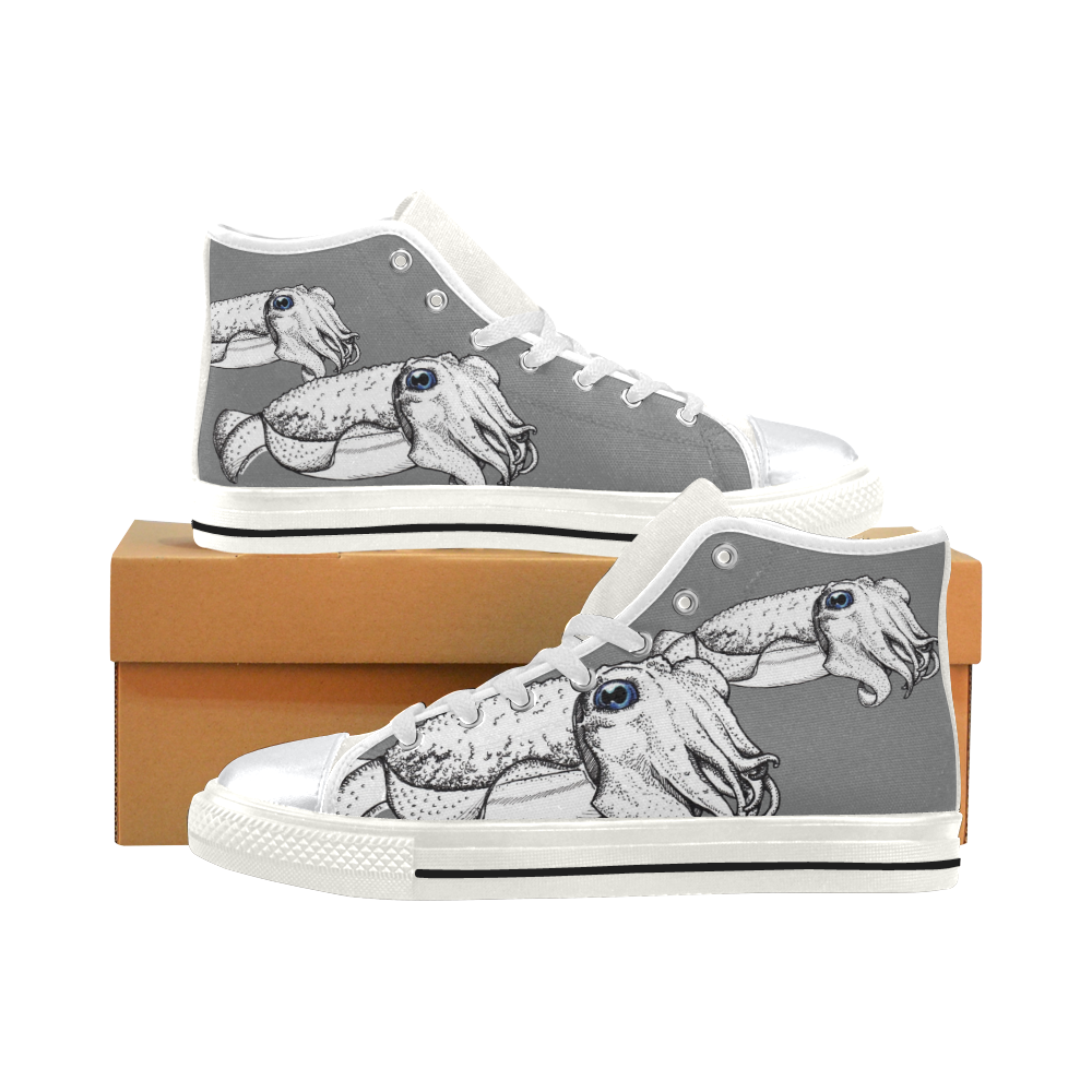Cuttlefishes High Top Canvas Shoes for Kid (Model 017)