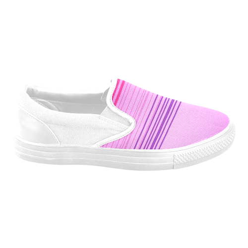 Design shoes pink - white Women's Unusual Slip-on Canvas Shoes (Model 019)