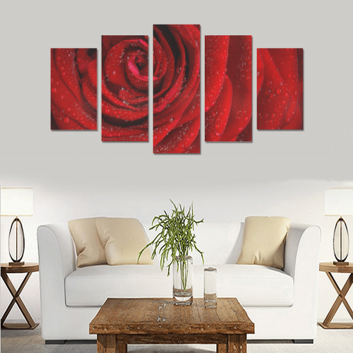 Red rosa Canvas Print Sets A (No Frame)
