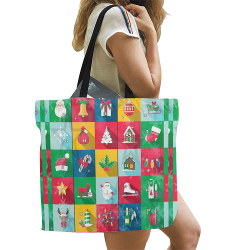 Christmas Calender by Nico Bielow All Over Print Canvas Tote Bag/Large (Model 1699)