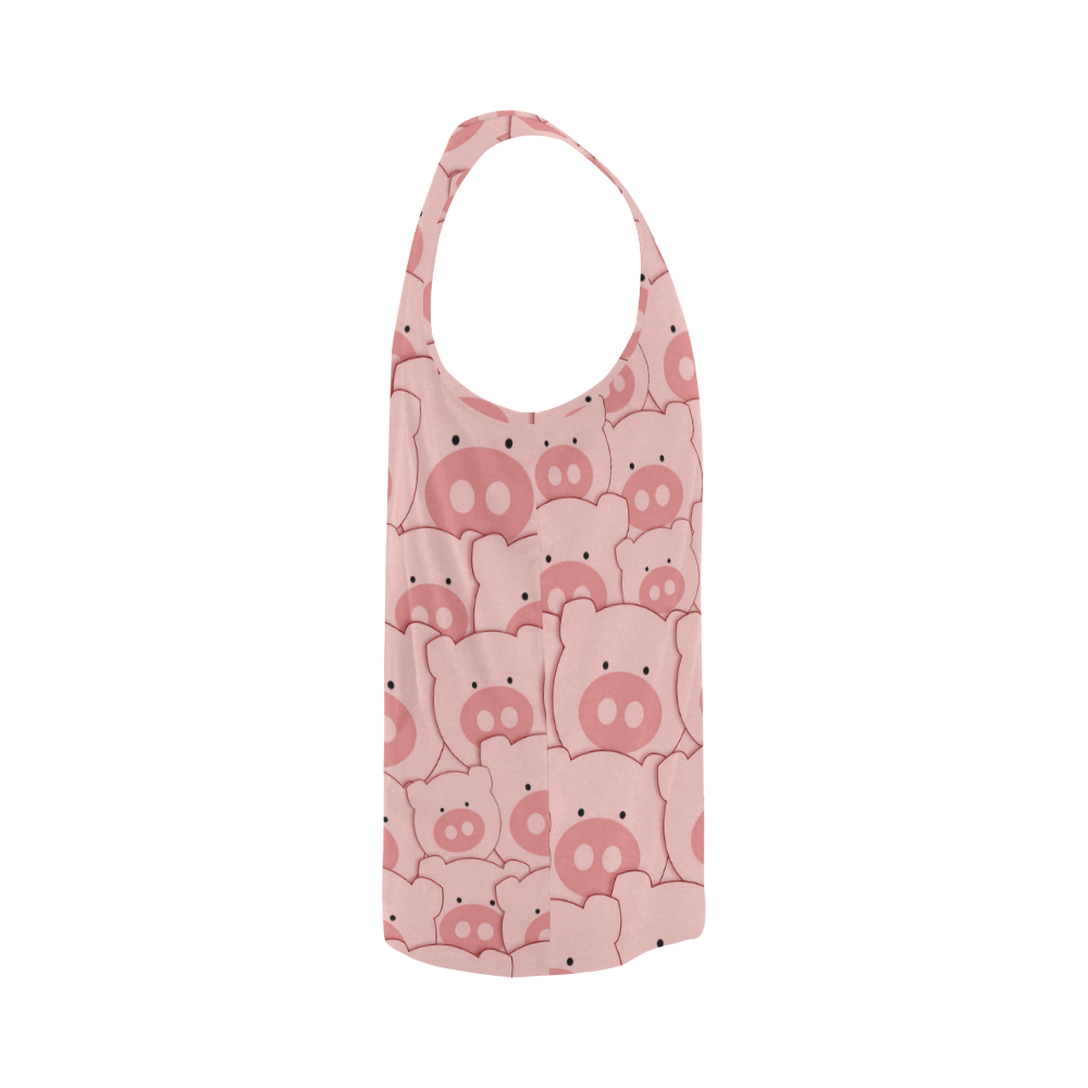 Pink Piggy Pigs All Over Print Tank Top for Men (Model T43)