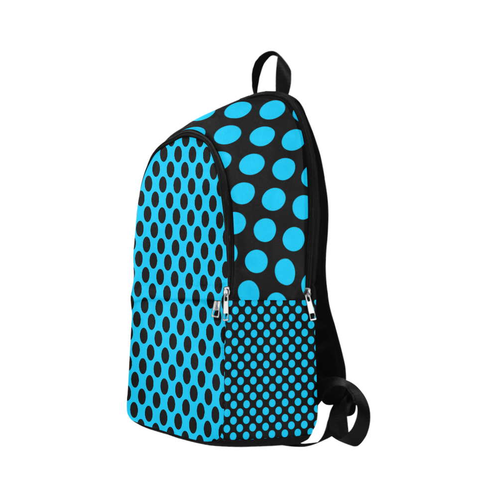 Reversed Colors Polka Dots - Blue/Black Fabric Backpack for Adult (Model 1659)