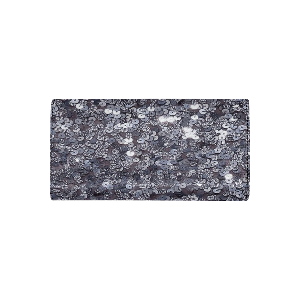 Silver Glitters Women's Flap Wallet (Model 1707)