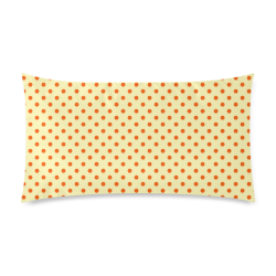Tangerine Orange Polka Dots on Yellow Rectangle Pillow Case 20"x36"(Twin Sides)