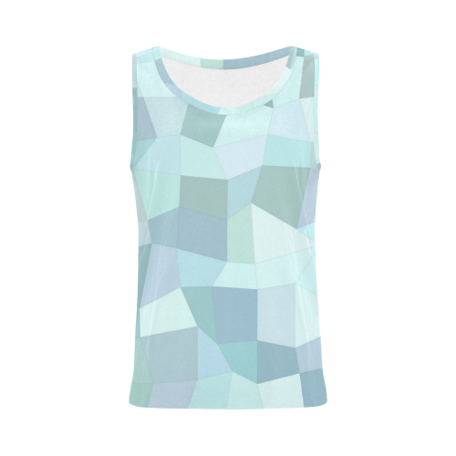 Pastel Blues Mosaic All Over Print Tank Top for Women (Model T43)