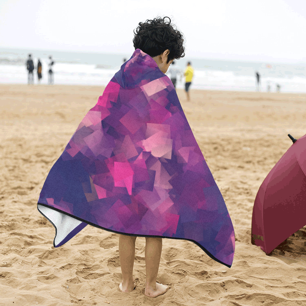 purple pink magenta cubism #modern Kids' Hooded Bath Towels