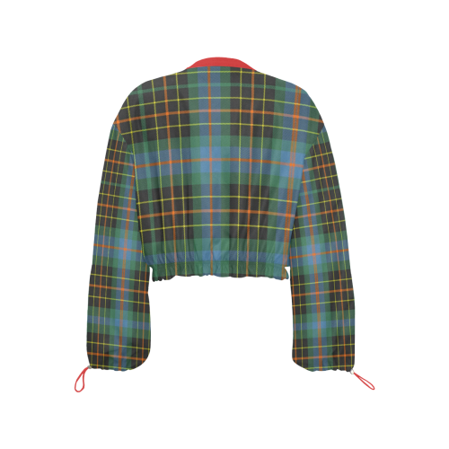 Brodie Hunting Ancient Tartan Cropped Chiffon Jacket for Women (Model H30)