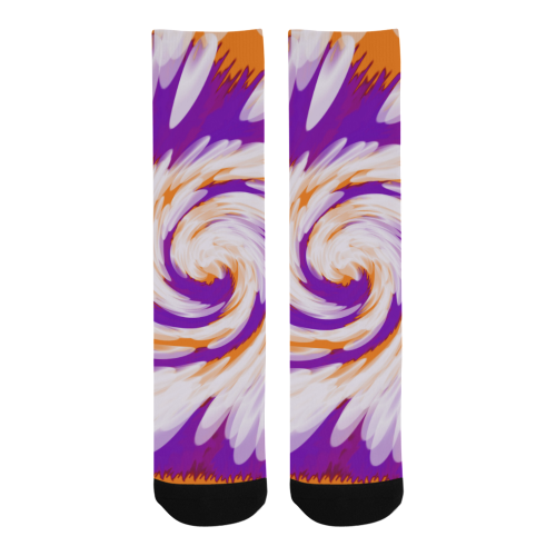 Purple Orange Tie Dye Swirl Abstract Trouser Socks