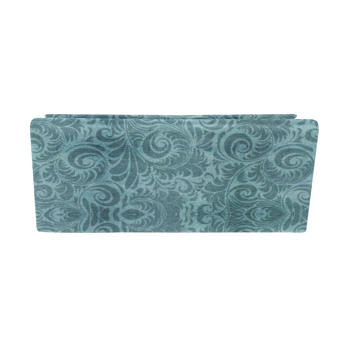Denim with vintage floral pattern, turquoise teal Custom Foldable Glasses Case