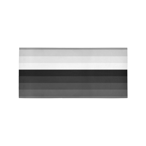 White, black, gray multicolored stripes Area Rug 7'x3'3''