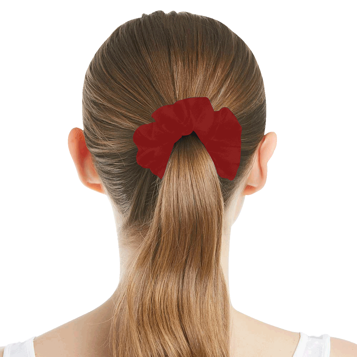 color maroon All Over Print Hair Scrunchie
