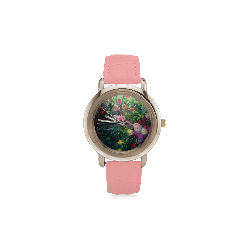 FLOWERS Women's Rose Gold Leather Strap Watch(Model 201)