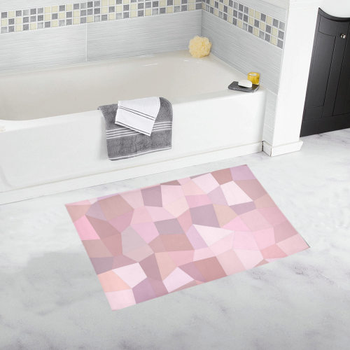 Pastel Pink Mosaic Bath Rug 20''x 32''