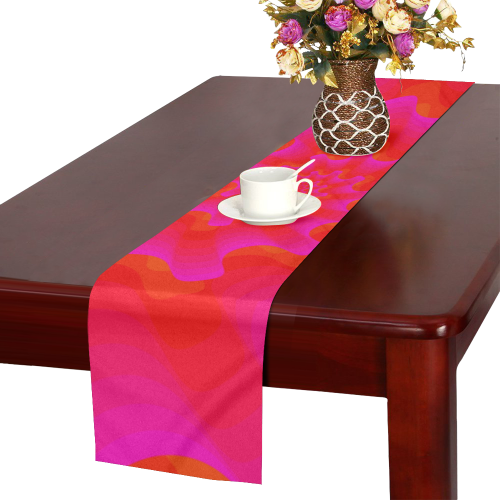 Pink red spiral Table Runner 14x72 inch