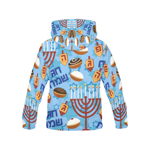 Hanukkahs, Menorahs, and Candles All Over Print Hoodie for Men/Large Size (USA Size) (Model H13)