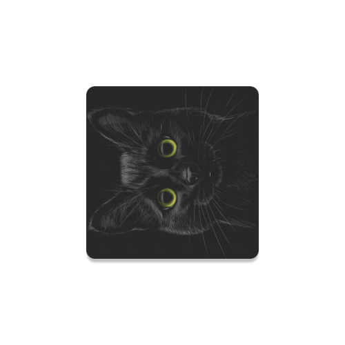 Black Cat Square Coaster