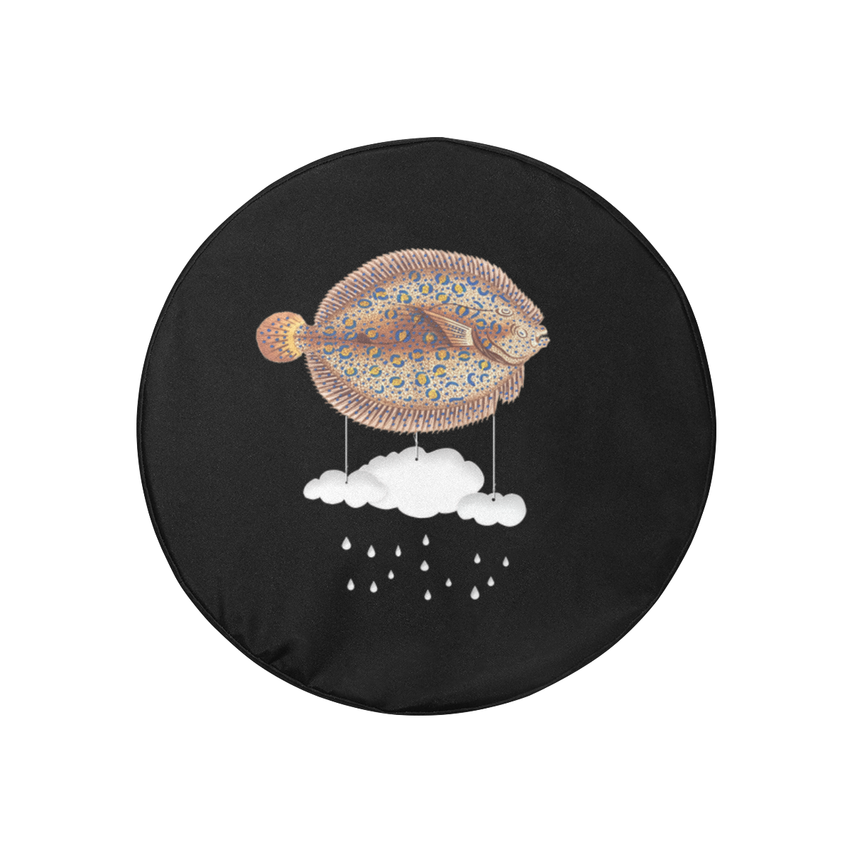 The Cloud Fish Surreal 30 Inch Spare Tire Cover