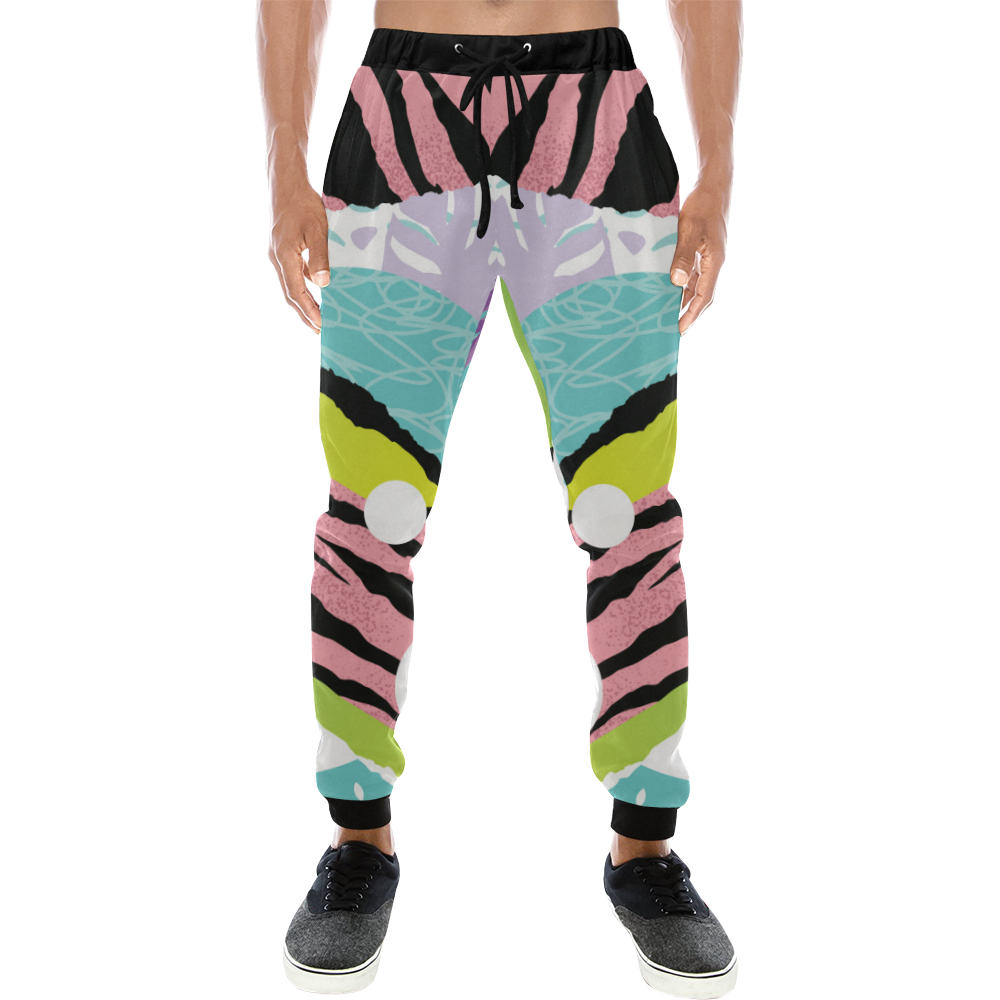 Pop Art Pink Men's All Over Print Sweatpants/Large Size (Model L11)