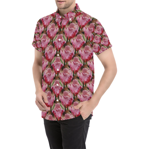 Tulip20170435_by_JAMColors Men's All Over Print Short Sleeve Shirt (Model T53)