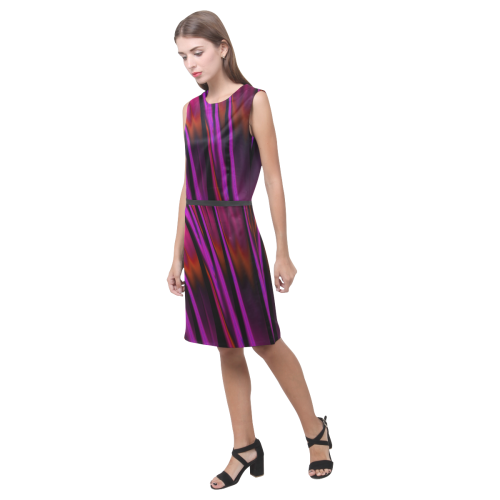 Sunset Waterfall Reflections Abstract Fractal Eos Women's Sleeveless Dress (Model D01)