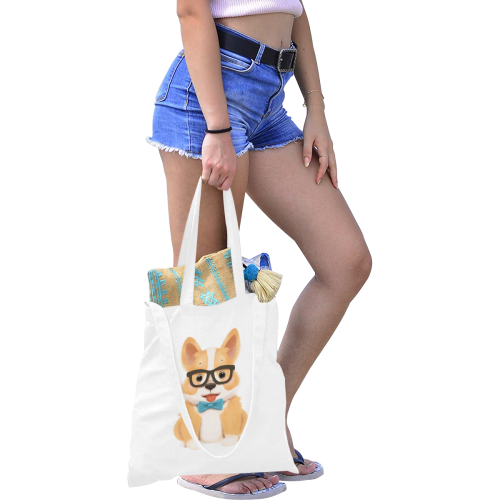 corgi Canvas Tote Bag/Medium (Model 1701)