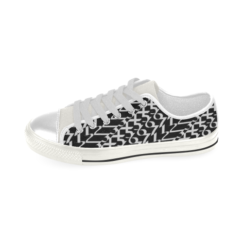 NUMBERS Collection 1234567 Black/White Low Top Canvas Shoes for Kid (Model 018)